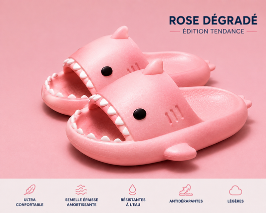 claquettes requin roses shark house™- Confort & Style